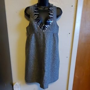Anna Sui gray metallic  mini dress size small A6